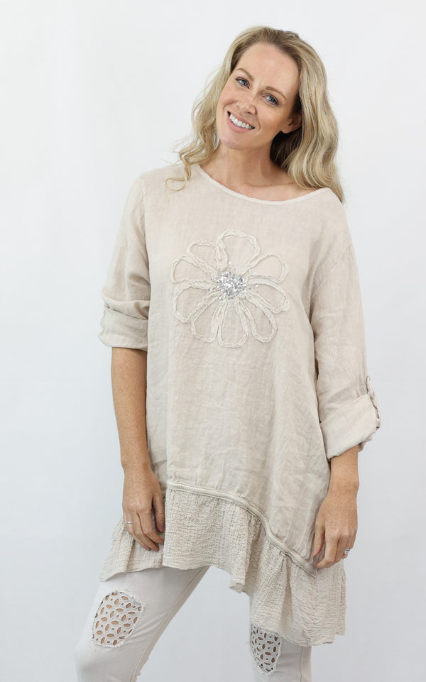 AUDREY linen tunic top