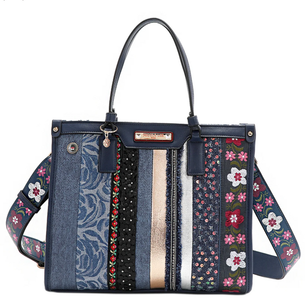 PATCH FLOWER STRUCTURED HANDBAG